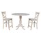 International Concepts Round 42 in Rd Ped Gathering Ht Table, 2 Stools, Unfinished, Ready to Finish, 42 in W, 42 in L, Wood K-42DPT-S312-2 - alternate 1